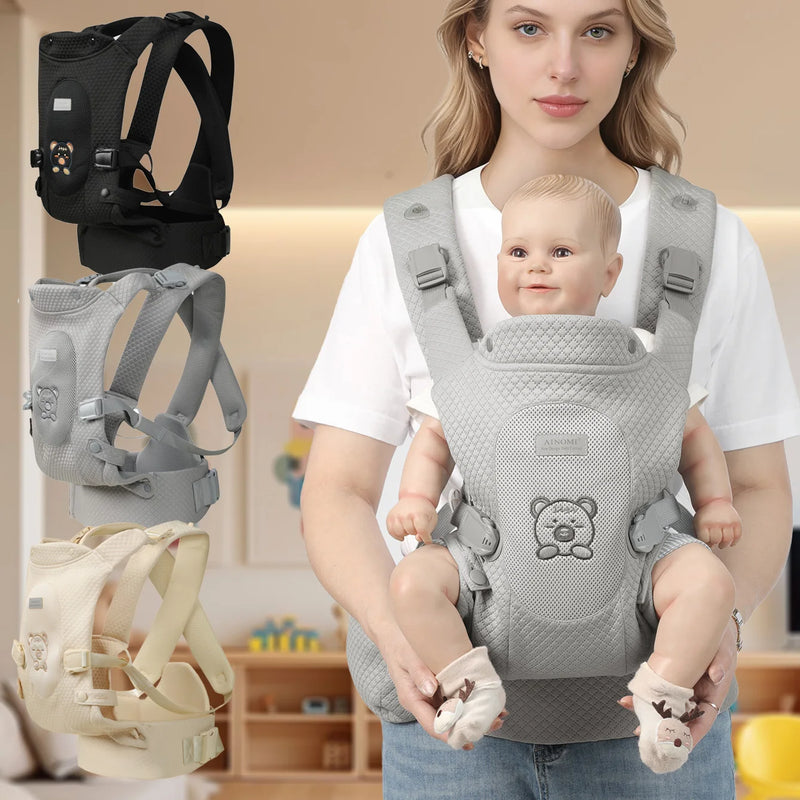 Multicolor Baby Carrier Backpack, Lightweight Portable 4-In-1 Travel Gear, Adjustable Comfortable Front & Back Carry, Perfect Gi