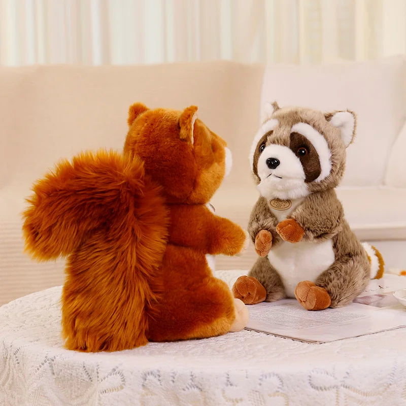Cute Simulation Squirrel Raccoon Plush Toys Stuffed Soft Animal Dolls For Children Girls Baby Birthday Christmas Gifts