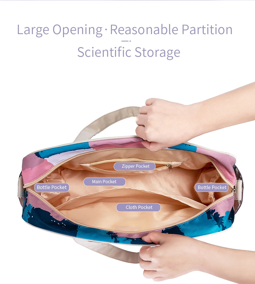 Insular Baby Diaper Bags Large Capacity Mommy Travel Shoulder Bag Waterproof Baby Nappy Bag Portable Stroller Bag For Baby Care