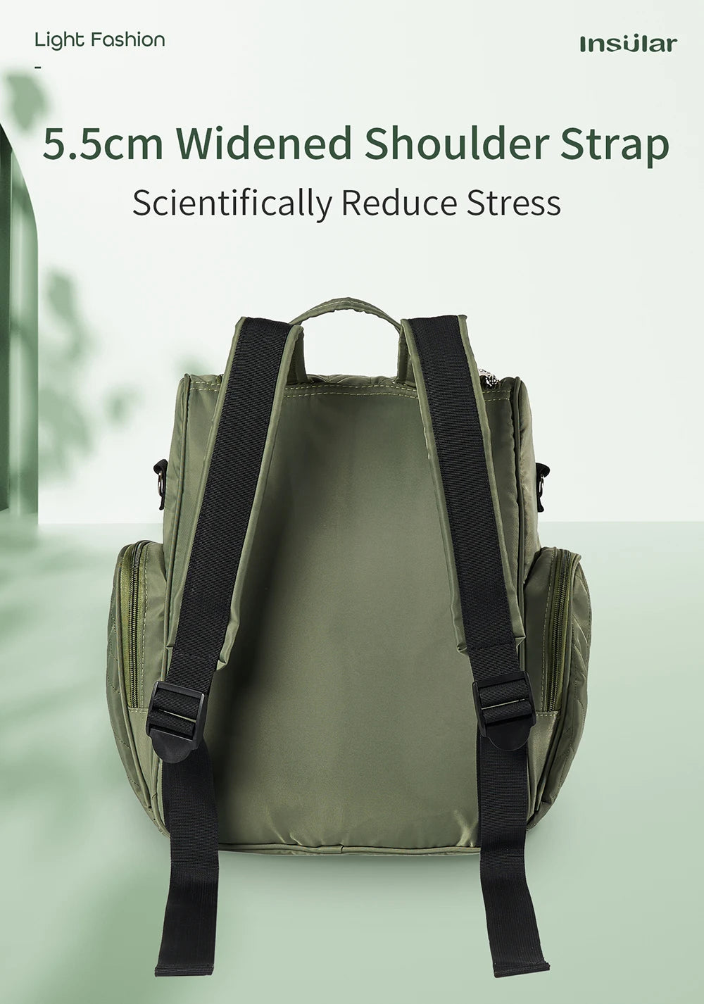 Large Capacity Nappy Backpack for Moms Multi Functional Waterproof Diaper Bag with Stroller Hooks for Baby Care Outdoor Travel