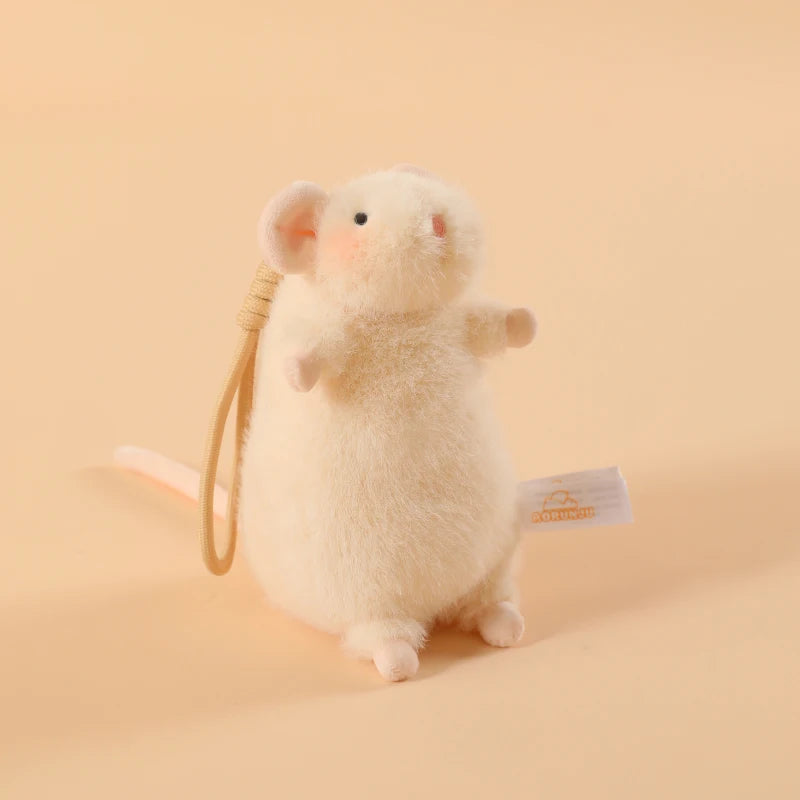 Ncie 1pc 15/21cm Cute Flower Branch Mouse Plush Pendant Kawaii Mouse Backpack Decro Stufffed Animal Happy Birthday Gifts