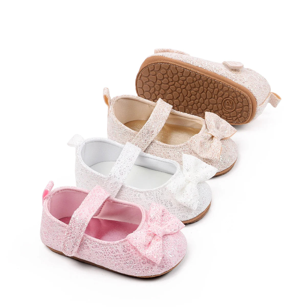 Baby Girl's First Walking Toddler Shoes Sping And Autumn Beautiful Design High Quality Hook-loop And TPR Sole Soft Comfortable