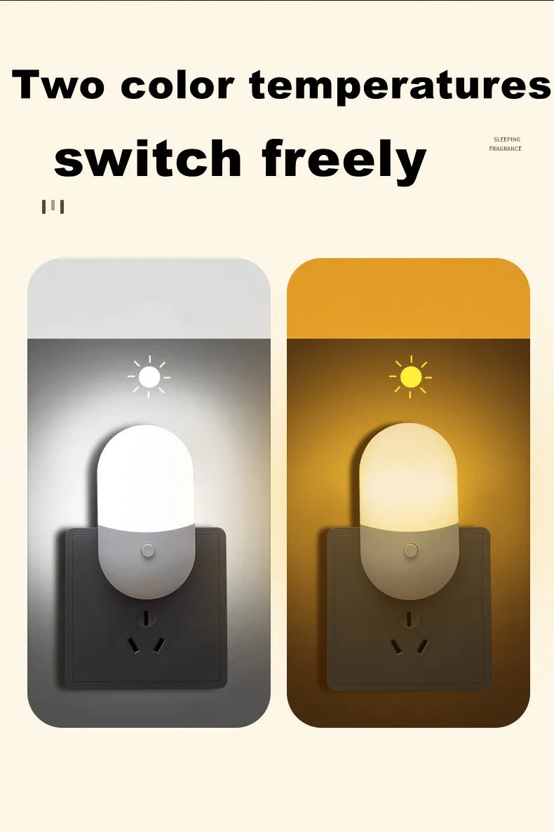 Bedside Lamp Night Light EU US Plug LED Night Light AC220V Bedroom Lamp Gift for Children Cute Night Lamp for Corridor WC