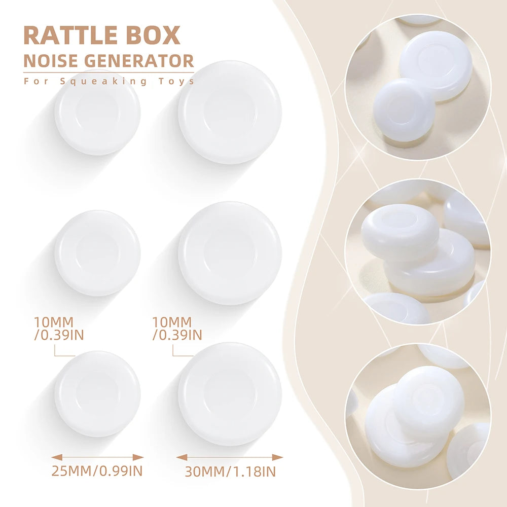 10/20pcs Rattle Box Repair Fix Noise Maker Insert Pet Baby Jingle Bell 25-30mm White Plastic New Style Hand Shake Squeaker Toys