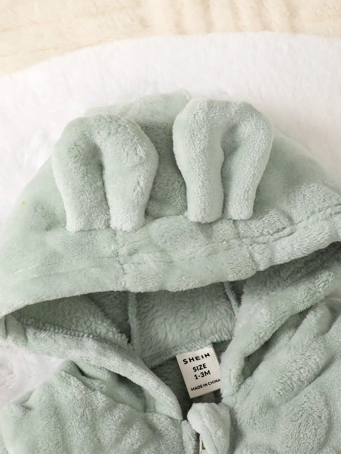 Newborn Baby Boy Autumn and winter Plush Jumpsuit Hooded Long sleeved Zipper Jumpsuit suitable for Male babies aged 0-18 Months