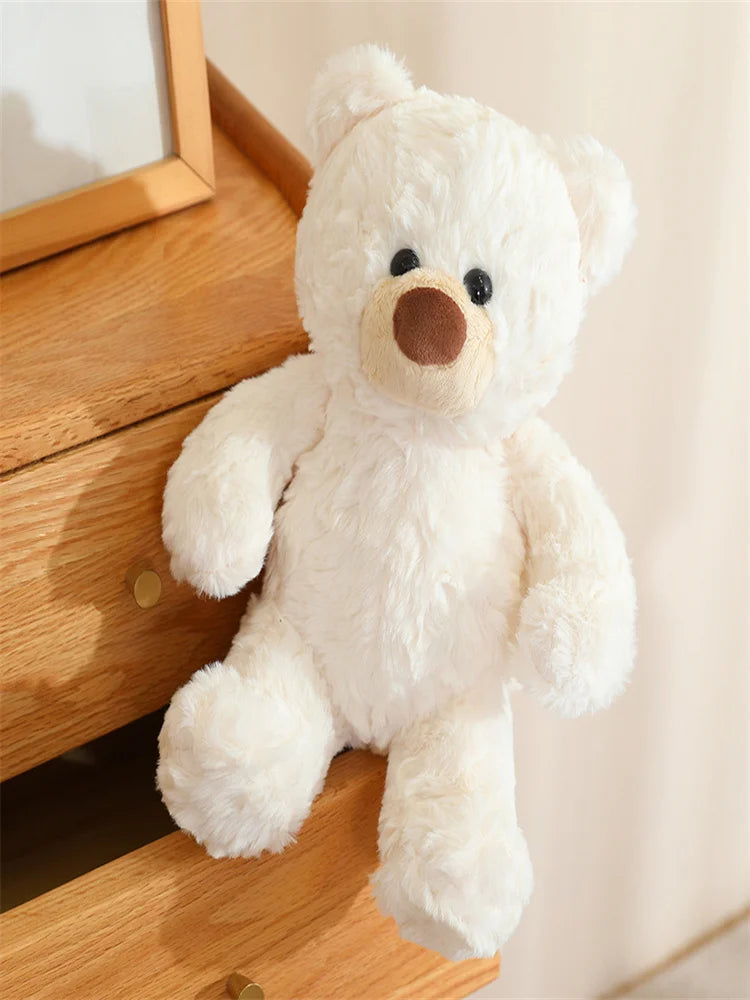 Hot High Quality Lovely Curly Teddy Bear Doll Brown Plush Soothing Toy Stuffed Toys Room Decoration Birthday Gift For Kids Girls