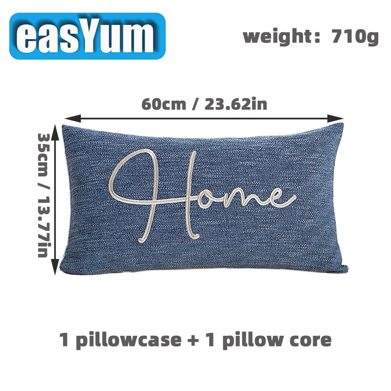 1 Pillow Set Pillowcase 35x60cm Embroidered With Hidden Zipper Decorative Cover For Bedroom