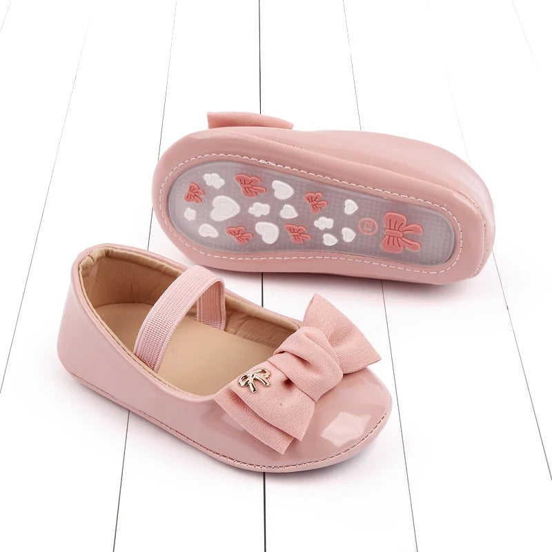 Spring and Summer 2025 New Style Baby Princess Shoes Leather Bow Tie Baby Shoes Soft Sole Learning Walkers baby shoesD2778