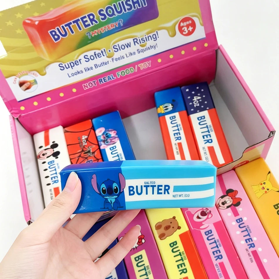 Blind Box 12PCS Butter Stick Squishy Toy Slow Rising Toy Butter Bar Brick Squishy Fidget Toy Anti Stress Release Hand Relax Gift