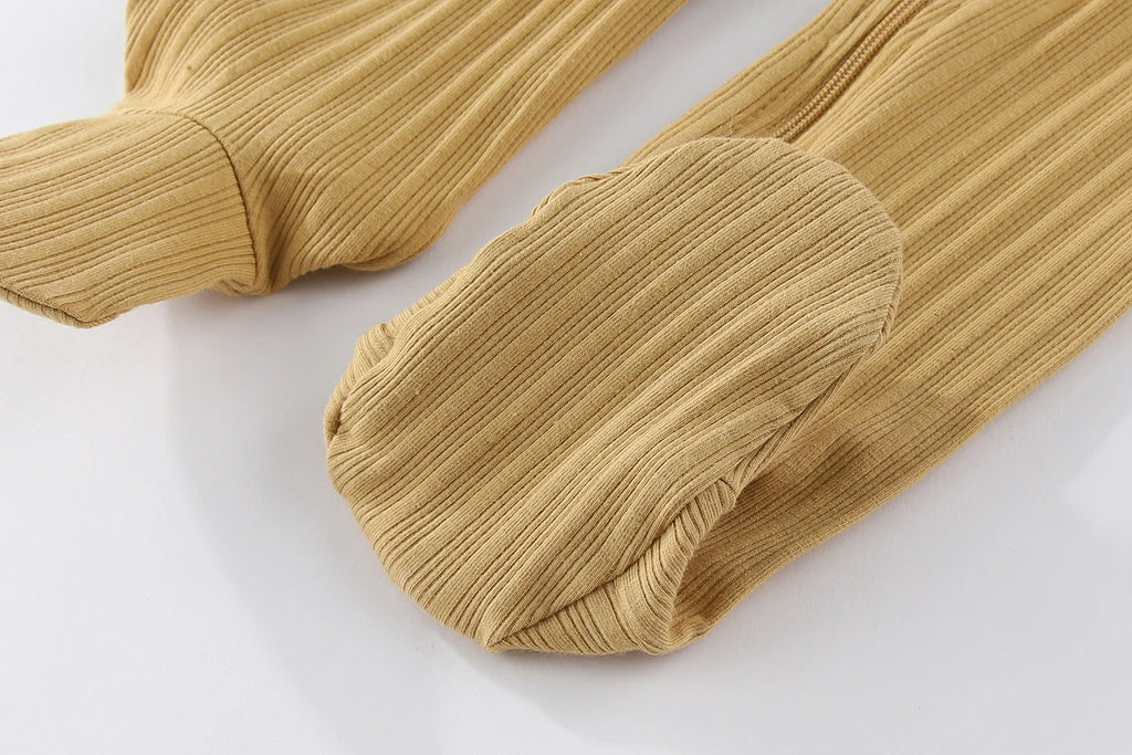 Solid Color 4-Pack Baby Unisex Clothing Set Newborn Boys Girls Long Sleeve Footed Romper+Hats Suit Four Seasons Infant Clothe