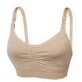 Single Piece Solid Color Front-Opening Buckle-Free Nursing Bra