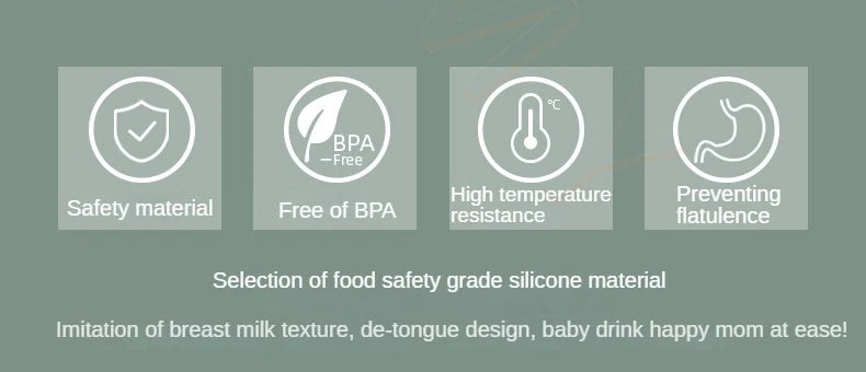 Dr.Green Wide Mouth S/M/L/Cross hole Nipple Bottle nipple safe silicone material soft texture Suitable for 0-3 years old babies