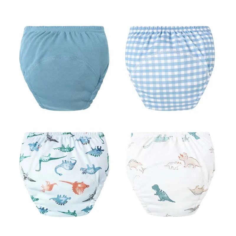4Pcs Baby Diaper Training Pants Toddler Underwear Cotton Washable Infant Nappies Cloth Diapers Reusable Kids Shorts 11-18kg
