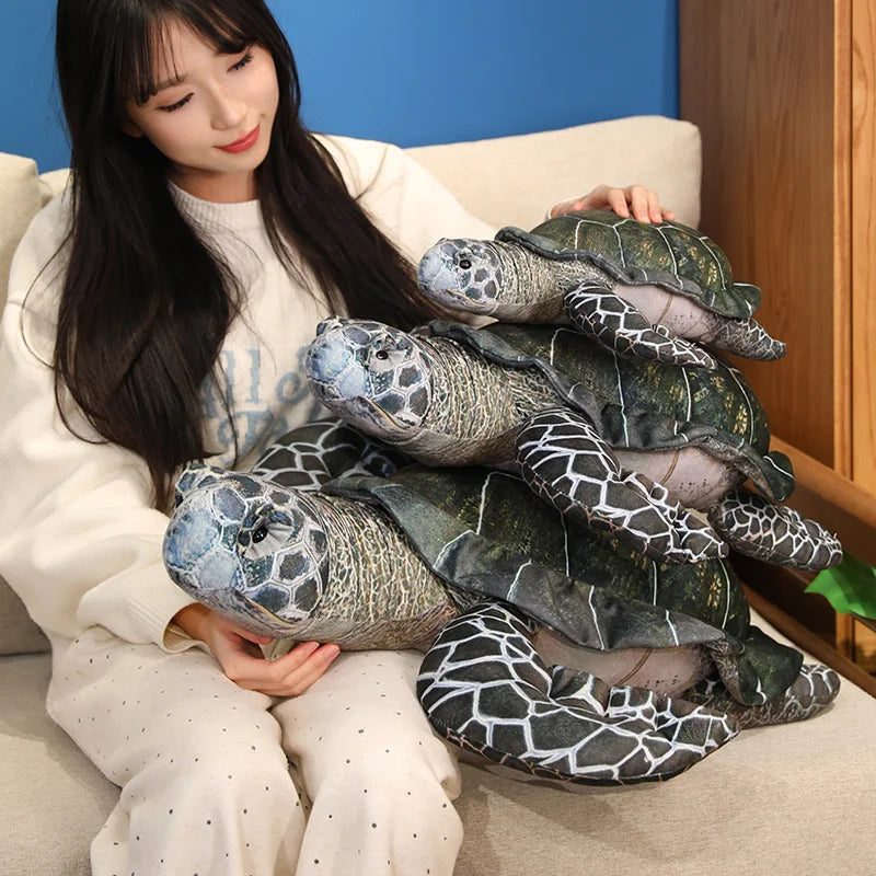 Simulation Sea Turtle Plush Toy Kawaii Soft Stuffed Tortoise Animal Home Decor & Birthday Gift for All Ages
