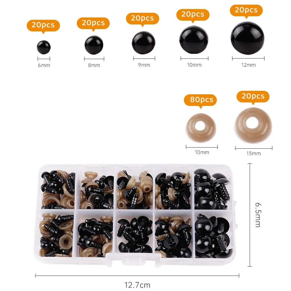 DIY Plush Toy Eye Ball Doll Accessories Eye Nose Needle Insert GlassSimulation Doll Eye Toy Dough Sculpture Food Accessories Toy