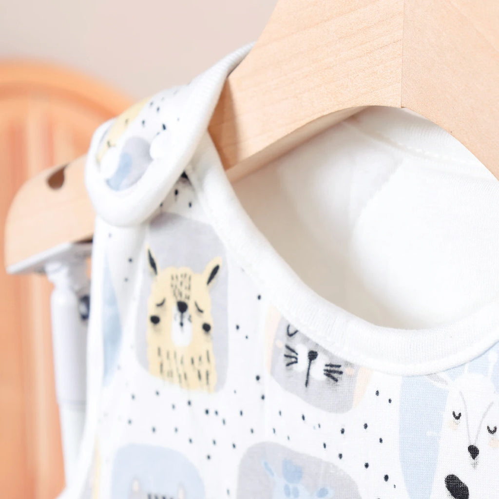 Happyflute Unisex Baby Sleep Sack, 100% Cotton Baby Sleeping Bag TOG 1, Wearable Blanket Baby, 2-Way Zipper Sleeping Bag Sack