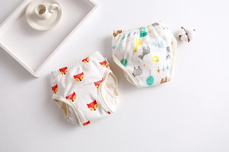 Cotton Baby Training Pant Reusable Gauze Diaper Waterproof Cloth Diaper Baby Study Pants Washable Nappies Diapering