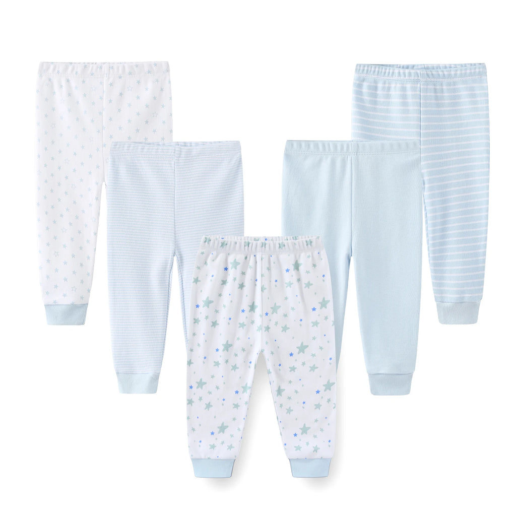 5-Pack Simple Baby Unisex Trousers Four Seasons Newborn Boys Girls Long Pants 0-12 Months Infant Clothes