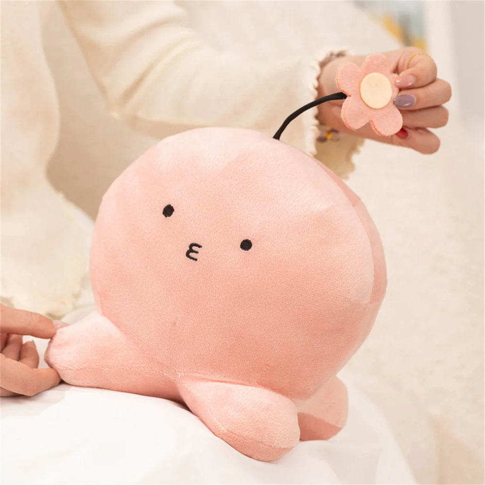Nice Hot Kawaii Takopi's Original Sin Plush Toy With Flower Pink Octopus Stuffed Doll Soft Anime Plushie Kids Birthday Xmas Gift