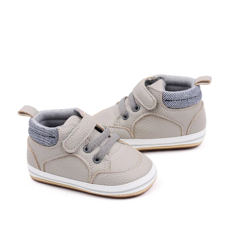 2025 Baby Sneaker Spring and Autumn Style High Quality PU and TPR Sole Newborn Toddler Prewalk Shoes Outdoor Water Proof BNB3093