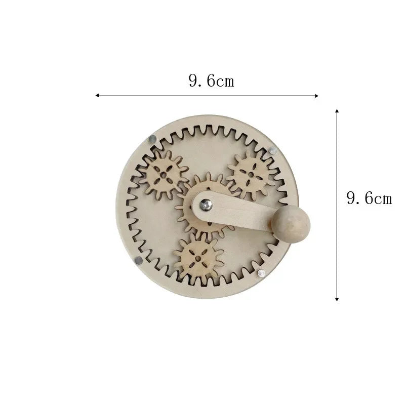 Montessori Busy Board Wooden Educational Toy for Children Gear and Hand Wheel Alarm Clock Mirror