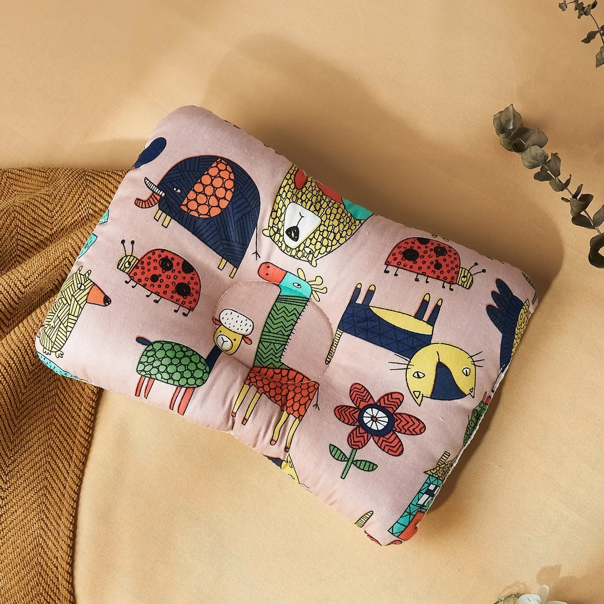 INSULAR Infant Head Pillow For Babies Baby Design Breathable Cotton Cushion Head Support