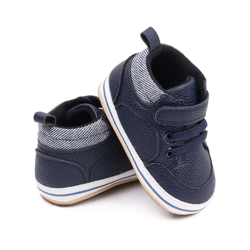 2025 Baby Sneaker Spring and Autumn Style High Quality PU and TPR Sole Newborn Toddler Prewalk Shoes Outdoor Water Proof BNB3093
