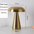 Retro Mushroom LED Table Lamp Touch Sensor Rechargeable Bedside Reading Light for Bedroom Restaurant Bar Decor