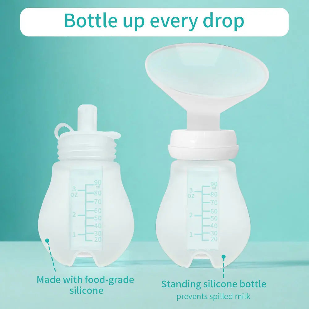 Manual Silicone Breast Pump for Maternity Breast Milk Collector Two-in-One Comfortable Feeding Newborns Pumping Tool