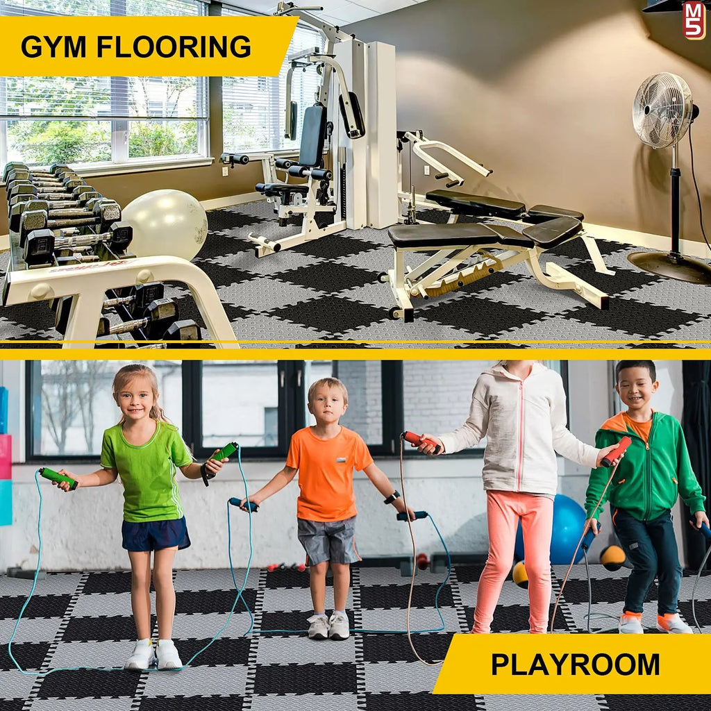 1-20PCS Soft Foam Interlocking Carpet Tiles - Non-Slip Puzzle Floor Mats Ideal for Home Gym and Baby Playroom  Rugs for Bedroom