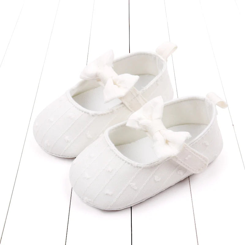 Spring Autumn New Product 0-1 Years Old Girls' Shoes with Soft Soles Embroidered Bowknot Fashionable and Cute Baby Learning WalK