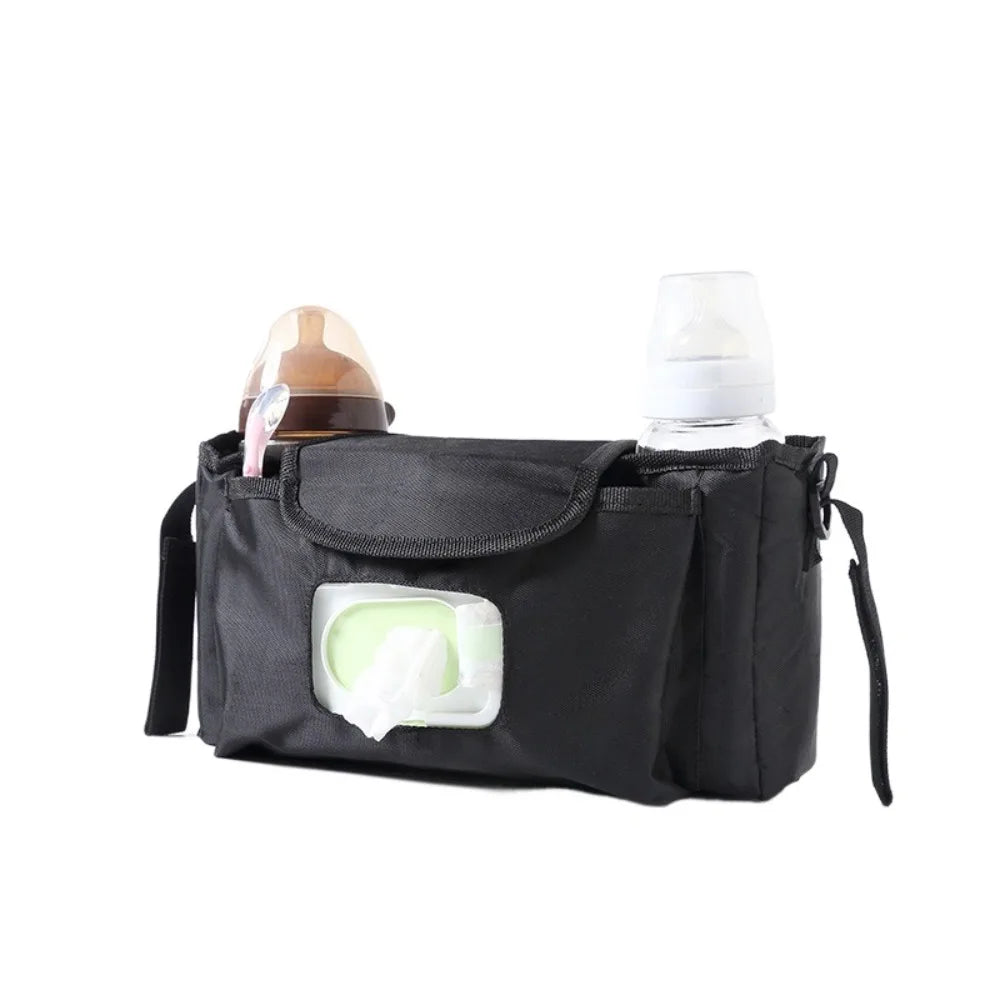Stroller Storage Bag Large Capacity Waterproof Wet Wipe Holder With Multiple Pockets 30x16x10cm