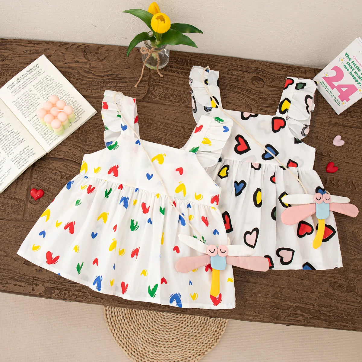 Send A Cartoon Ornament  Summer Cotton Comfortable Fashion Lovely Baby Girl Dress Korean Style Casual Toddler Beach Dress