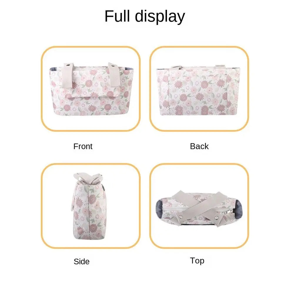 Large Capacity Baby Stroller Bag Hanging Oxford cloth Stroller Storage Hanging Bag Magnetic Button With Multiple Pockets