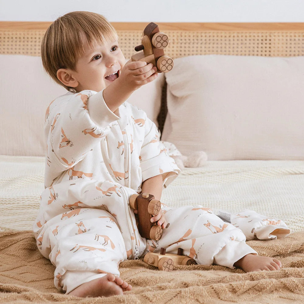 Baby Sleeping Bag 1-4Years Removable Sleeves Kids Winter Warm Sleepwear 3-Ways Zipper Design High Quality Baby Sleepsack