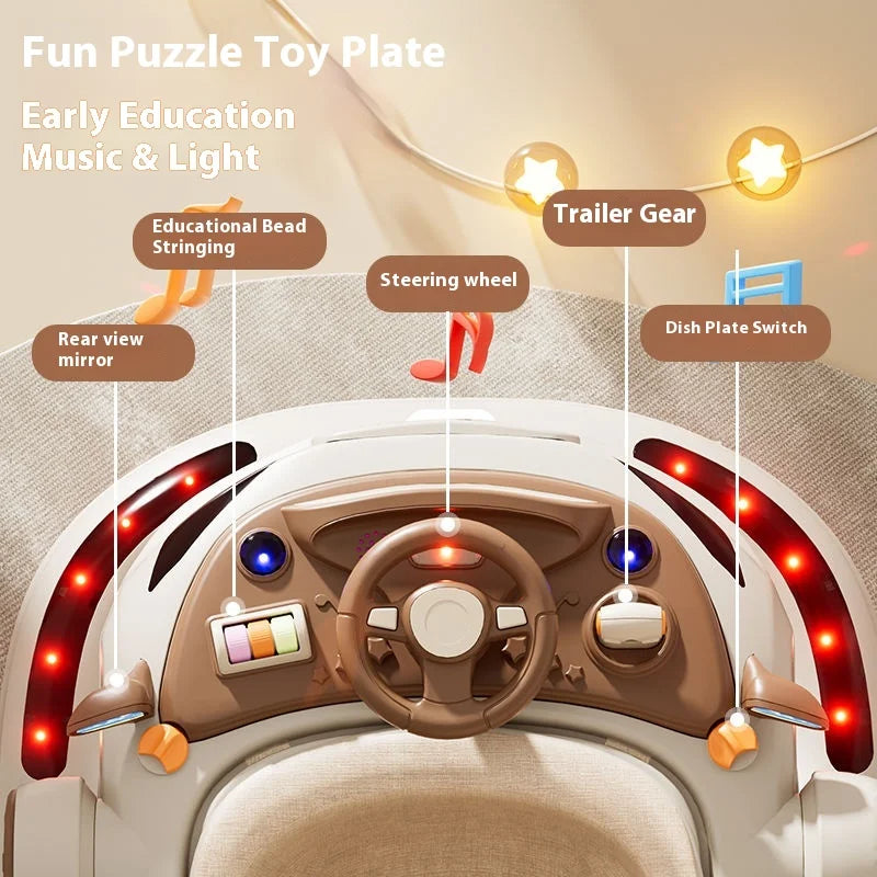 Baby Walker 4 in 1 Adjustable Height Anti Rollover Push Toy Foldable Activity Center for Infant Toddler 6 to 18 Months