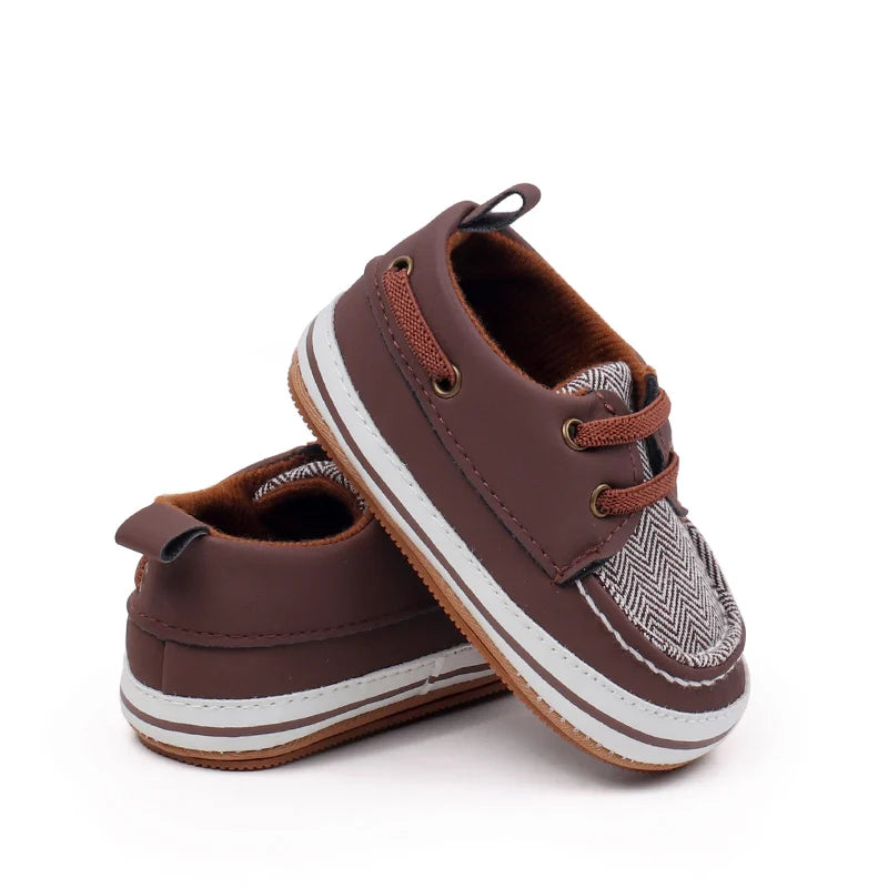 Spring And Autumn Baby Boys First Walking Indoor Outdoor Toddler Shoes With Fashion Design And Soft TPR Sole For 0-18M Baby