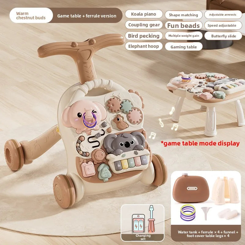Multifunctional Baby Walker Toy Anti-Rollover With Adjustable Height And Learning Push Activity Center Model AWT01