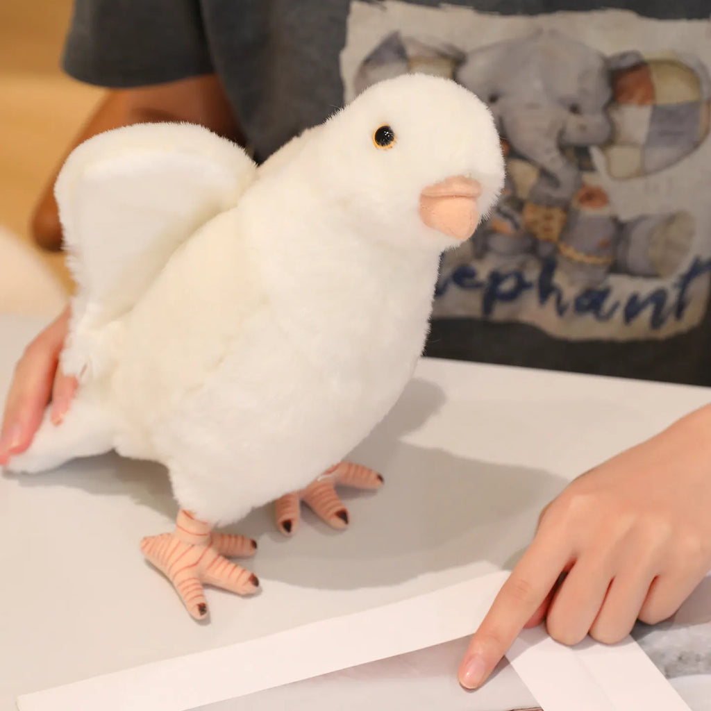 Grey White Simulation Pigeon Plush Toy Peace Dove Stuffed Animal Doll for Kids Home Decor And Photography Props
