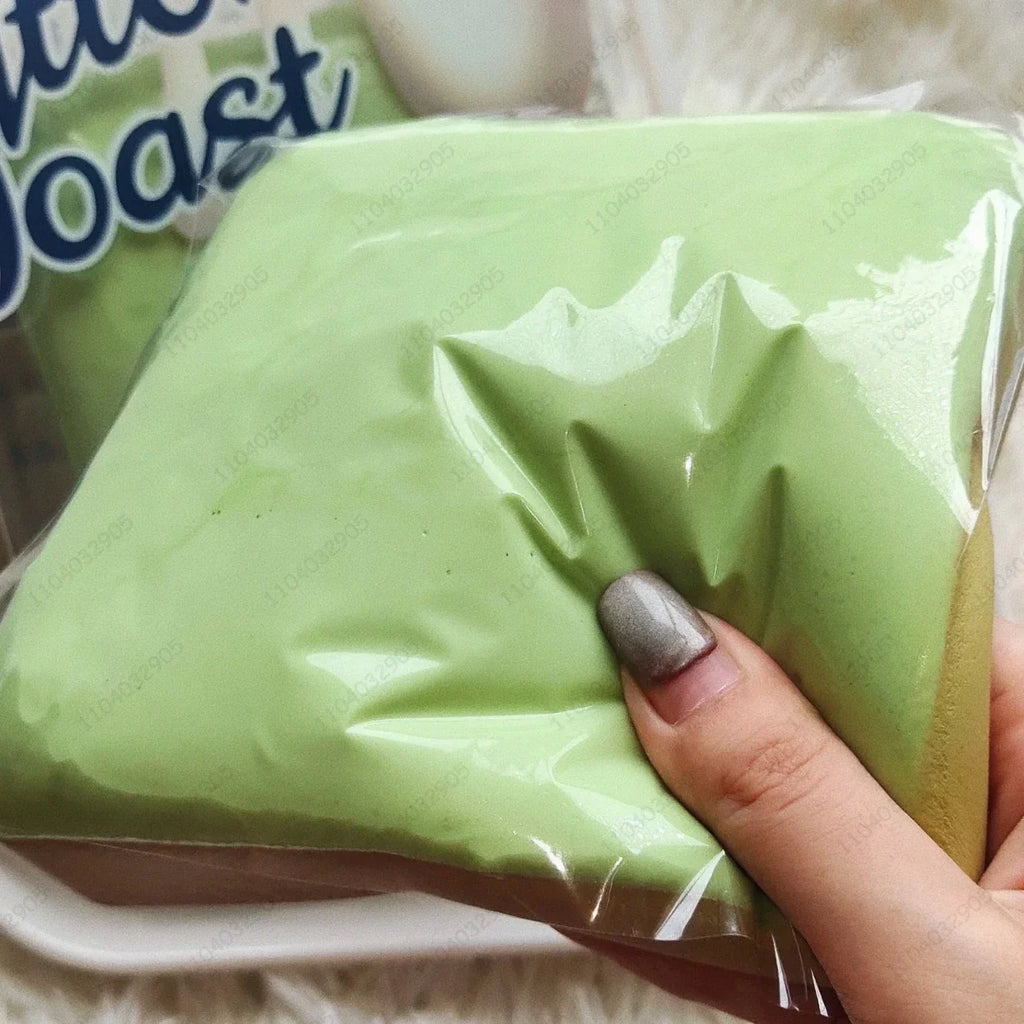 Tender Toast Squishy Mint Chocolate Toast Fidget Toy Soft Bread Squeeze Toy ASMR Anti Stress Toys For Children Gift