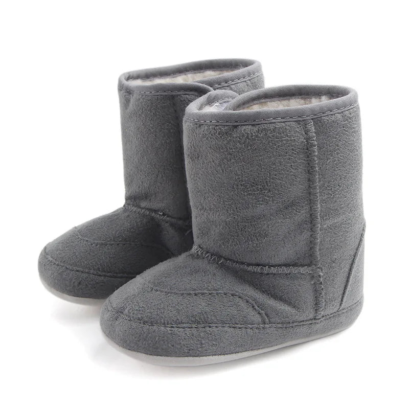 Baby Girl Boy Snow Booties Winter Solid Six Colors Warm Plush Soft Sole Non-slip High Quality Toddler Shoes First Walkers MJ0407