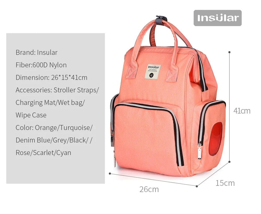 Insular Thermal Bag For Baby Strollers And Feeding Bottles Baby Diaper Backpack Mother Nappy Travel Bags Baby Nappies Handbag
