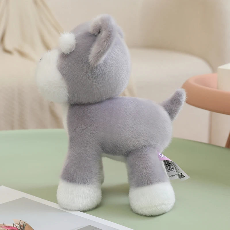 25cm High Quality Lifelike Pet Dog Plush Toys Stuffed Handmade Schnauzer Husky Golden Retriever Doll Soft Hugging Puppy Doll
