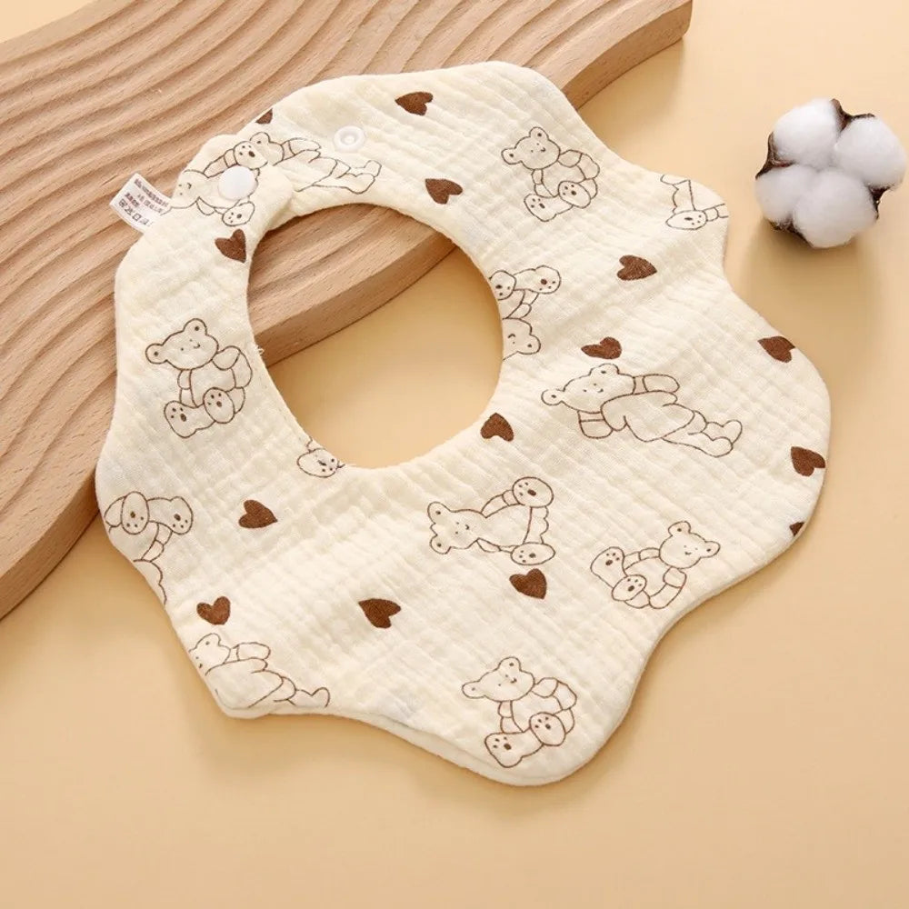 Babies Accessories 6 Layer Cotton Bib Waterproof Cartoon Saliva Towel Soft Feeding Bib Newborn