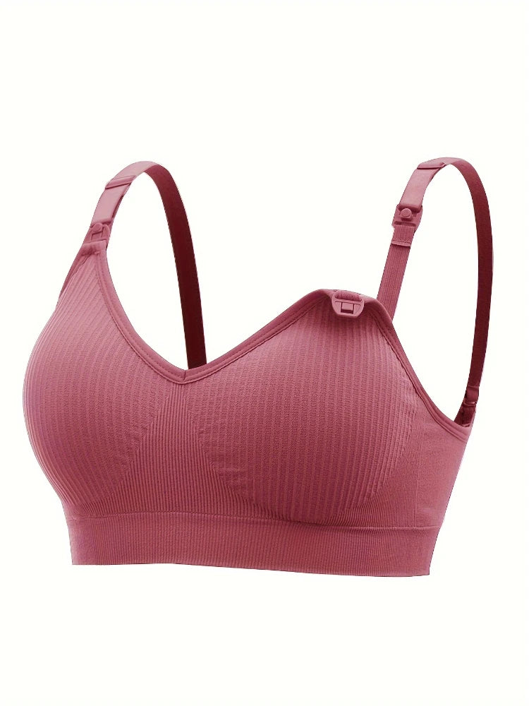 3PCS No Steel Ring with Sports Pad Bra Breastfeeding Non-sagging Vest-style Pregnant Women's Clothing Underwear Front Buckle