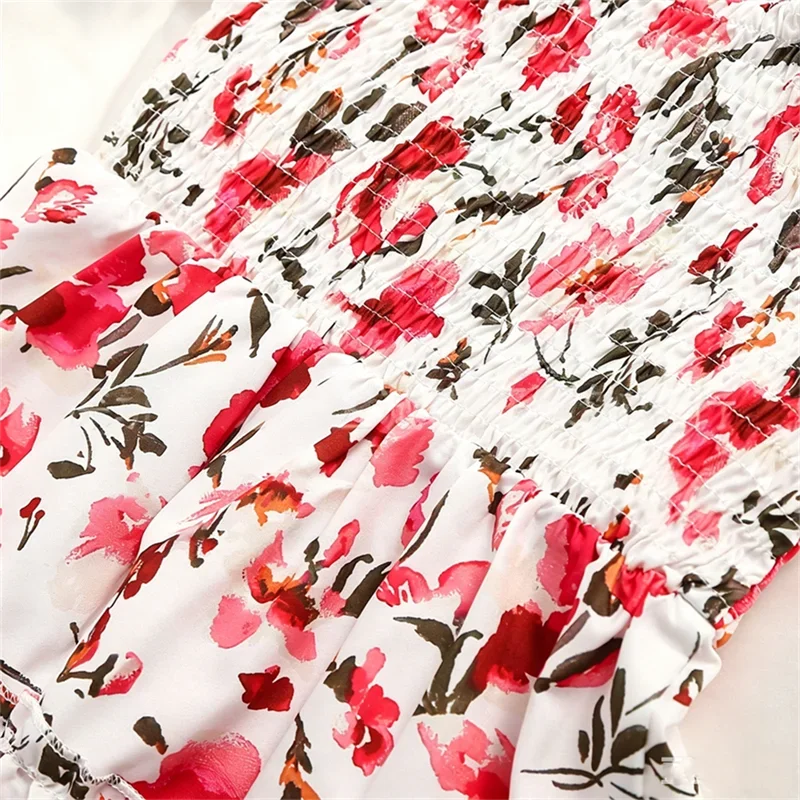 Vintage Mother Daughter Dress Vestidos Family Matching Outfits Children Dress Beach Casual Women Dresses Summer Girls Clothing