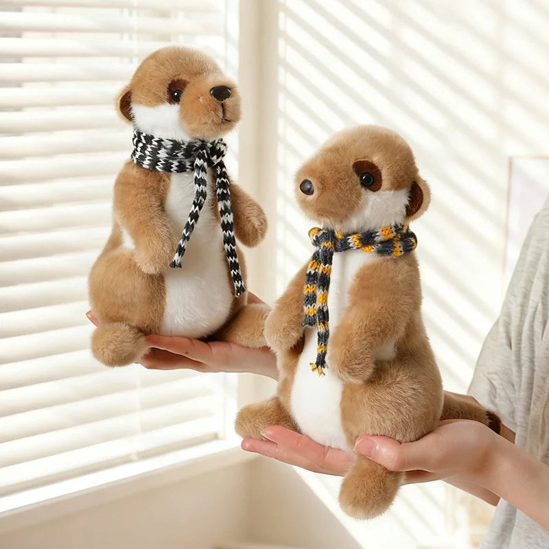 Accompanying Decoration 1pc 22cm Lovely Meerkat Plush Toy Cute Meerkat Doll With Scarf Stuffed Soft Animal Toy Kawaii Toy Gifts