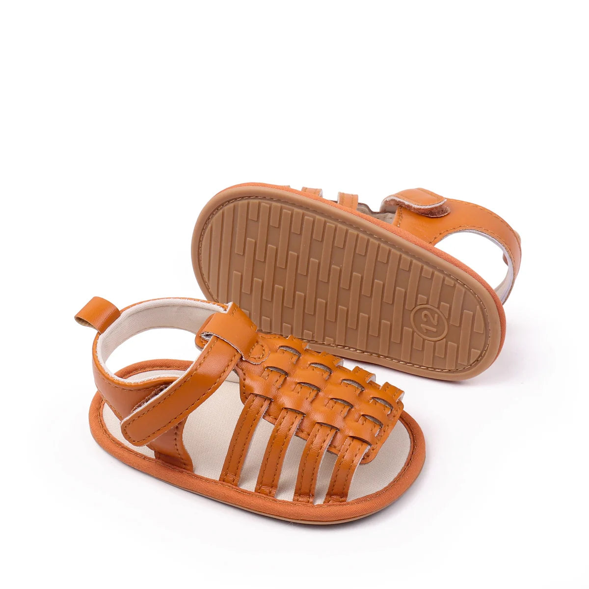 New Baby Sandals For 0-2 Years Old Boys And Girls Leather Surface And Rubber Sole Anti-slip Shoes Baby Indoor Walking Shoes