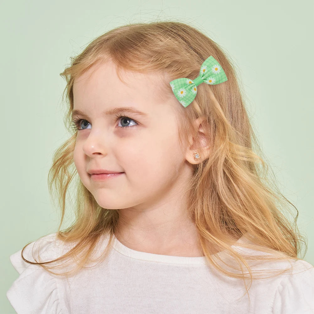 Random 60Pcs Cartoon Printing Hair Bows Hair Clip Baby Girls Hairbangs Hairgripes Fresh Rural Style Kids Headwear