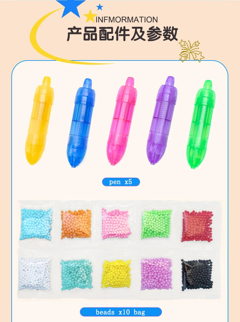 Handmade Set Beads Pen DIY Girls Toys Creative ballpoint pen painting Princess Rainbow Christmas Pattern Girl Gifts Toy for Kids